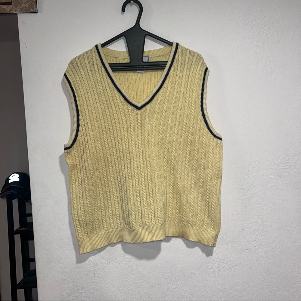 Fairway Sport Yellow Sweater Vest Womens Size Large